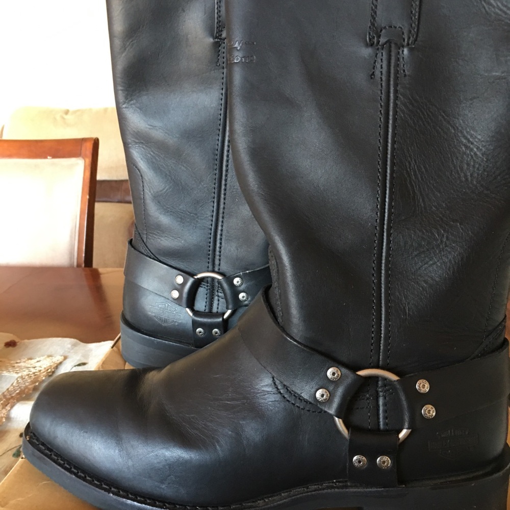 Men's Harley Davidson Hustin Black Leather Boots.